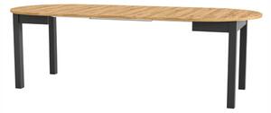 SZYNAKA Trendline Jídelní stůl rozkládací - INDUS 2, 105/150/195/240x105, dub craft/matná černá