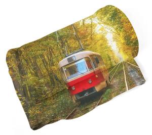 Sablio Deka Červená tramvaj v lese - 150x120 cm