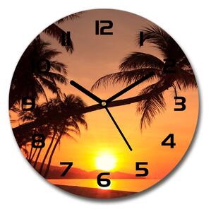 Skleněné hodiny kulaté Západ slunce pláž pl_zso_30_c-f_60014664