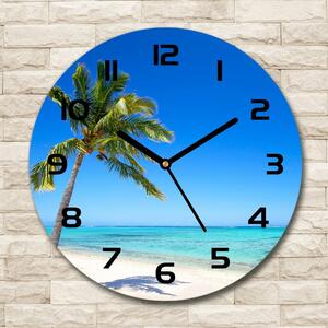 Skleněné hodiny kulaté Tropická pláž pl_zso_30_c-f_60645814
