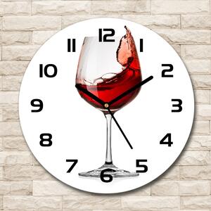 Skleněné hodiny kulaté Červené víno pl_zso_30_c-f_61113320