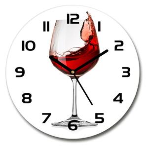 Skleněné hodiny kulaté Červené víno pl_zso_30_c-f_61113320