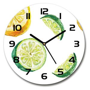 Skleněné hodiny kulaté Citron a limetka pl_zso_30_c-f_67543489
