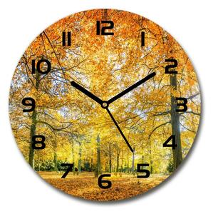 Skleněné hodiny kulaté Podzimní les pl_zso_30_c-f_70578437