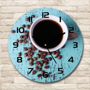 Skleněné hodiny kulaté Černá káva pl_zso_30_c-f_71051181