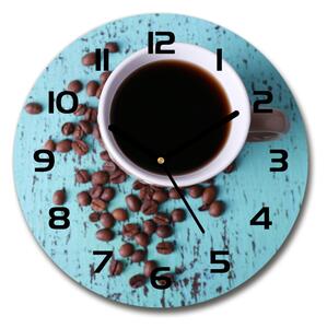 Skleněné hodiny kulaté Černá káva pl_zso_30_c-f_71051181