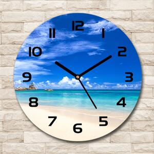 Skleněné hodiny kulaté Tropická pláž pl_zso_30_c-f_72192051