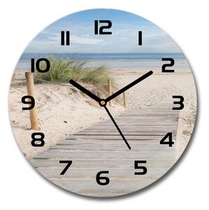 Skleněné nástěnné hodiny kulaté Pláž pl_zso_30_c-f_74072546