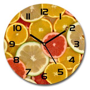 Skleněné hodiny kulaté Citrusové ovoce pl_zso_30_c-f_75221709