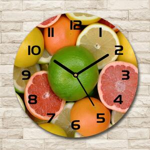 Skleněné hodiny kulaté Citrusové ovoce pl_zso_30_c-f_75213206