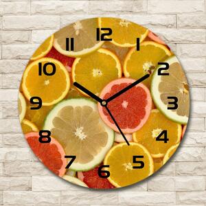 Skleněné hodiny kulaté Citrusové ovoce pl_zso_30_c-f_75221709
