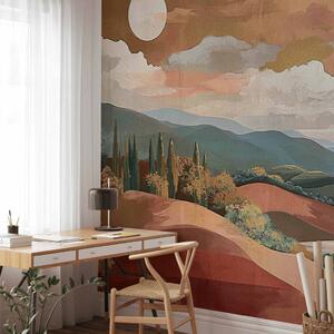 Fototapeta Mediterranean Landscape - A Composition Inspired by Terracotta Colors