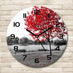 Skleněné hodiny na stěnu Červený strom pl_zso_30_c-f_76838967