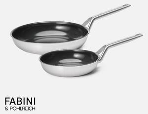 Fabini Sada pánví FABINI & Pohlreich 2.0, ø 20 cm + ø 26 cm, 2 díly - Nepřilnavé nerezové beznýtové pánve s keramickým povrchem z vícevrstvé nerezové oceli