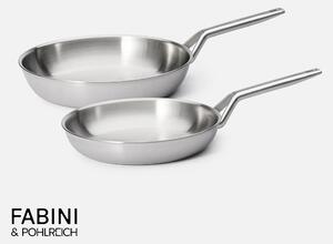 Fabini Sada pánví FABINI & Pohlreich 2.0, ø 26 cm + ø 30 cm, 2 díly - Nerezové beznýtové pánve z vícevrstvé nerezové oceli