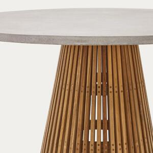 Teakový zahradní stůl s šedou deskou Kave Home Alcaufar 120 cm