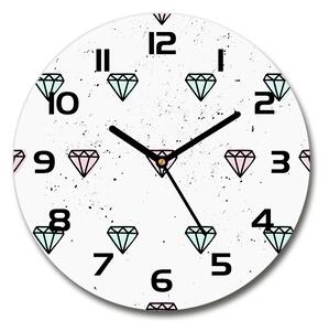 Skleněné nástěnné hodiny kulaté Diamanty pl_zso_30_c-f_77866968