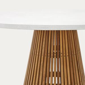 Teakový zahradní stůl s bílou deskou Kave Home Alcaufar 120 cm