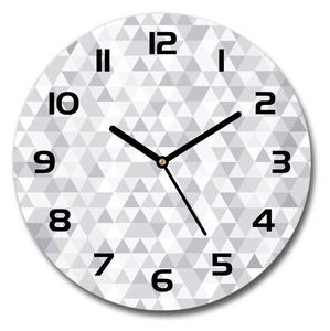 Skleněné hodiny na stěnu Šedé trojúhelníky pl_zso_30_c-f_77999938
