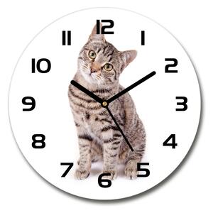 Skleněné nástěnné hodiny kulaté Kočka pl_zso_30_c-f_78018175