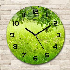 Skleněné hodiny na stěnu Zelená louka pl_zso_30_c-f_78819198