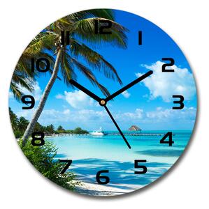 Skleněné hodiny na stěnu Tropická pláž pl_zso_30_c-f_80340825