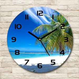 Skleněné hodiny kulaté Tropická pláž pl_zso_30_c-f_82585815