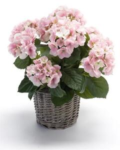 Umělá květina Hortenzie růžová v květináči, 45cm