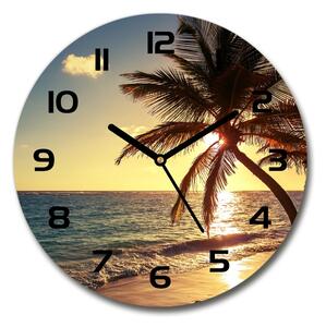 Skleněné hodiny kulaté Tropická pláž pl_zso_30_c-f_83274893