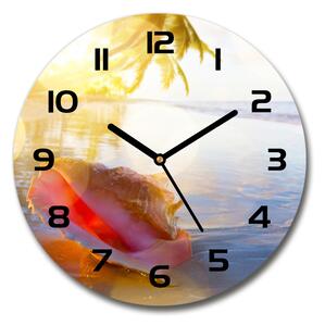 Skleněné hodiny kulaté Mušle na pláži pl_zso_30_c-f_83555961