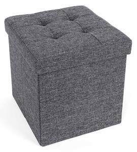 Songmics Mini taburet / stolička s úložným prostorem, tmavě šedý, 38 x 38 x 38 cm LSF27Z