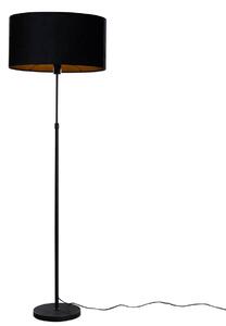 Stojací lampa černá s oválným sametovým stínítkem 50 cm - Parte