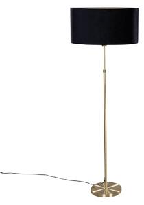 Stojací lampa zlatá s oválným sametovým stínítkem černým 50 cm - Parte