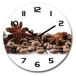 Skleněné hodiny kulaté Zrnka kávy skořice pl_zso_30_c-f_84266938