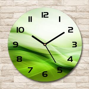 Skleněné hodiny na stěnu Zelené vlny pozadí pl_zso_30_c-f_84906654