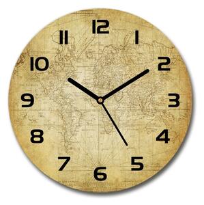 Skleněné hodiny na stěnu Stará mapa světa pl_zso_30_c-f_85725427
