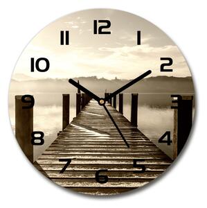 Skleněné hodiny kulaté Dřevěné molo pl_zso_30_c-f_86909176