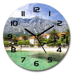 Skleněné hodiny kulaté Pláž v Chorvatsku pl_zso_30_c-f_87789777