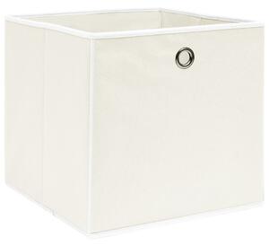 Úložné boxy 10 ks bílé 32 x 32 x 32 cm textil