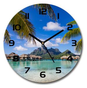 Skleněné hodiny na stěnu Palmy na Bora Bora pl_zso_30_c-f_90274909