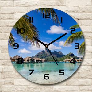 Skleněné hodiny na stěnu Palmy na Bora Bora pl_zso_30_c-f_90274909