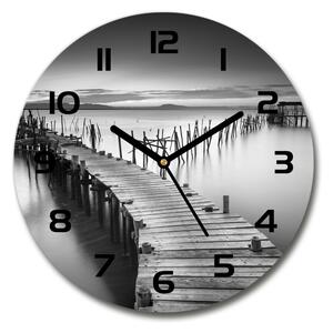 Skleněné hodiny na stěnu Dřevěné molo pl_zso_30_c-f_91735833