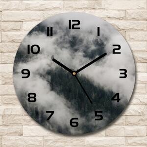Skleněné hodiny na stěnu Mlha nad lesem pl_zso_30_c-f_92103415