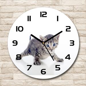 Skleněné nástěnné hodiny kulaté Malá kočka pl_zso_30_c-f_95620650
