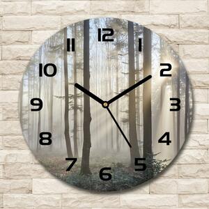 Skleněné hodiny na stěnu Mlha v lese pl_zso_30_c-f_98968412