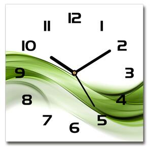 Skleněné hodiny na stěnu Zelená vlna pl_zsk_30x30_c-f_100125120