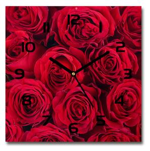 Skleněné nástěnné hodiny čtverec Růže pl_zsk_30x30_c-f_102803756