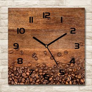 Skleněné hodiny čtverec Zrnka kávy pl_zsk_30x30_c-f_104485723