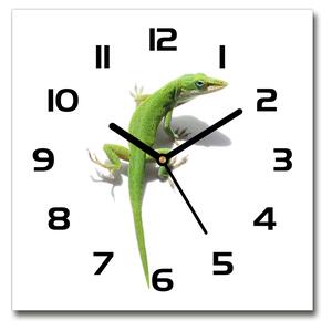 Skleněné hodiny čtverec Zelená ještěrka pl_zsk_30x30_c-f_103468723