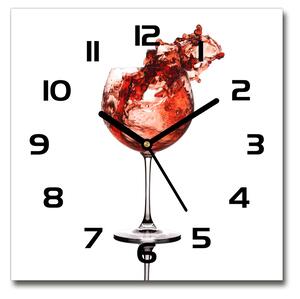 Skleněné hodiny čtverec Sklenička vína pl_zsk_30x30_c-f_10584966